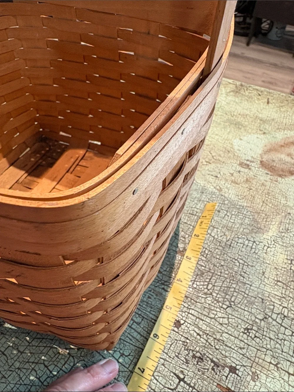 Bradford Basket Co Handwoven 1998 Single Handle Basket USA